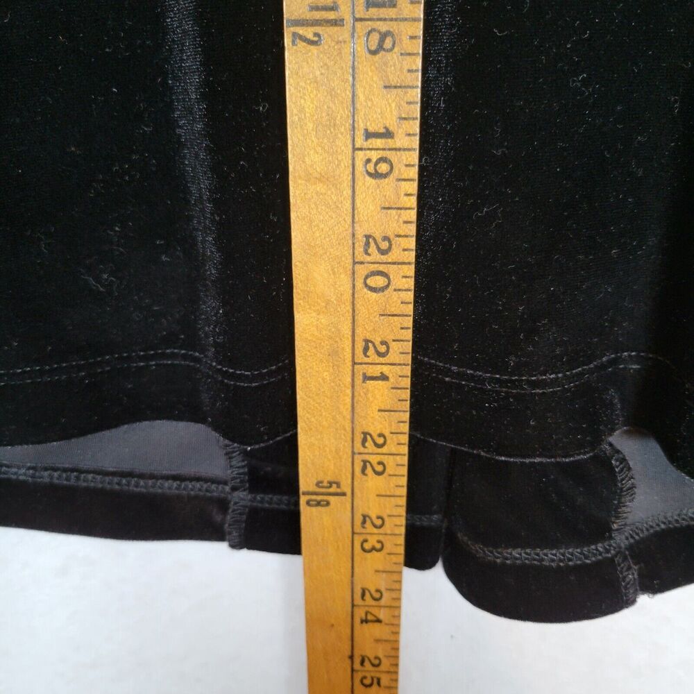 Boston Proper Womens Velvet Button Blouse Top Size Medium Black Evening Holiday - Picture 9 of 10